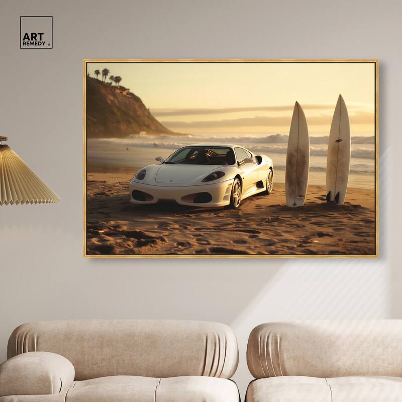 Sunset Beach Drive Canvas by Art Remedy