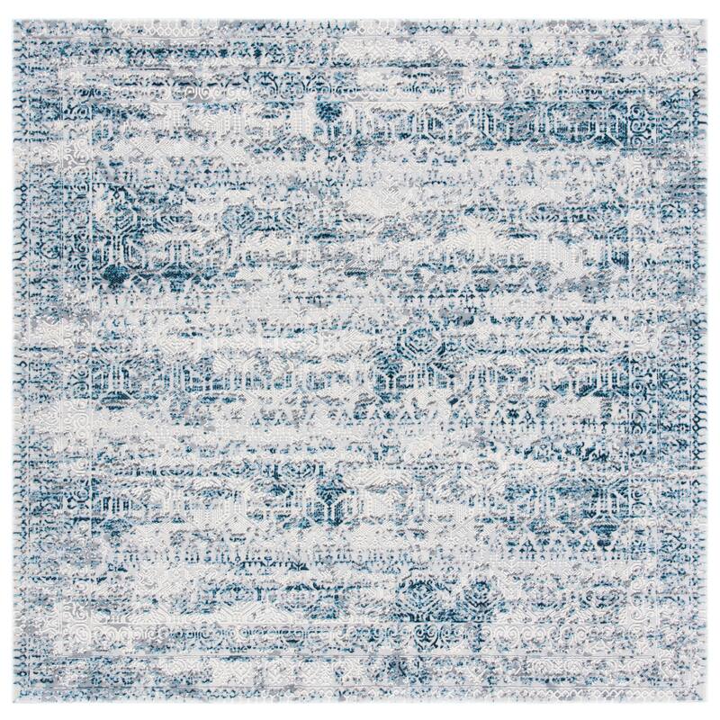 SAFAVIEH Alhambra Joninna Modern Abstract Rug - 6'7" Square - Cream/Turquoise