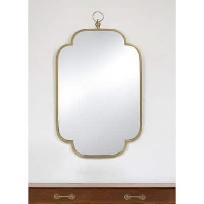 HomeRoots 36" Gold Novelty Iron Framed Accent Mirror - 19.7' X '36' X '1