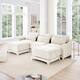 Option Beige+3 Seaters with 2 Ottomans