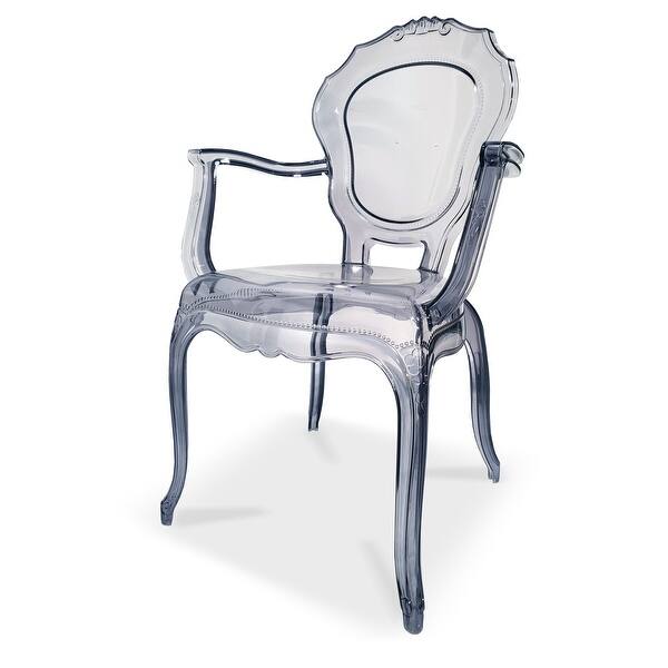 Shop 2xhome Set Of 2 Smoke Plastic Dining Chairs With Arms