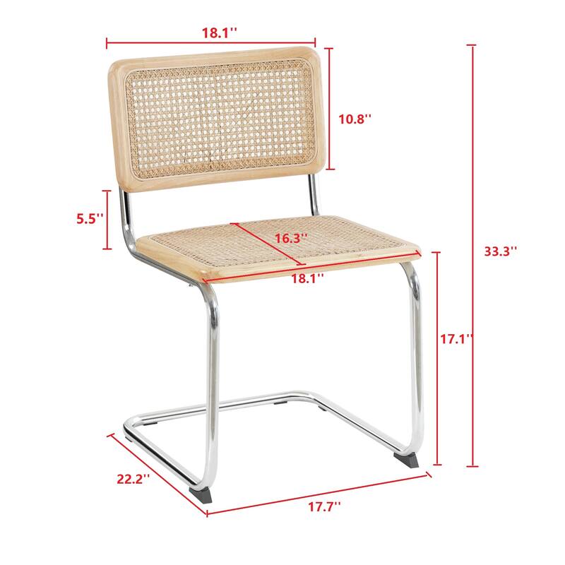 JASIWAY Mid century Modern Rattan Side chairs (Set of 2)