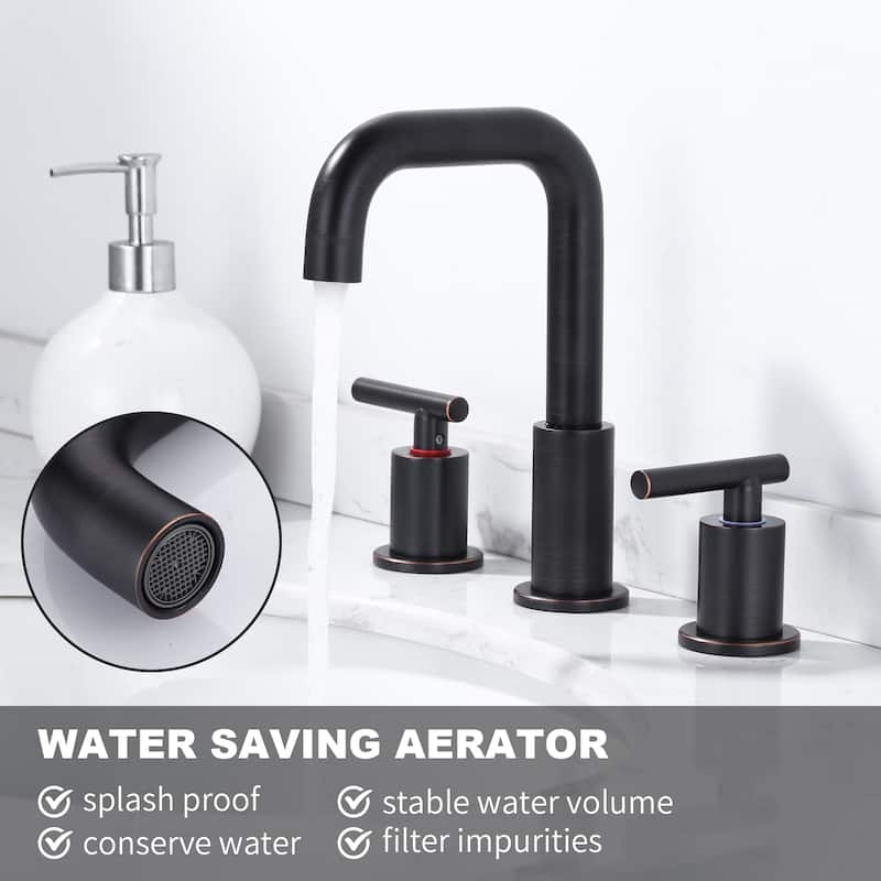 WOWOW 8-inch Dual Handle Widespread Bathroom Faucet