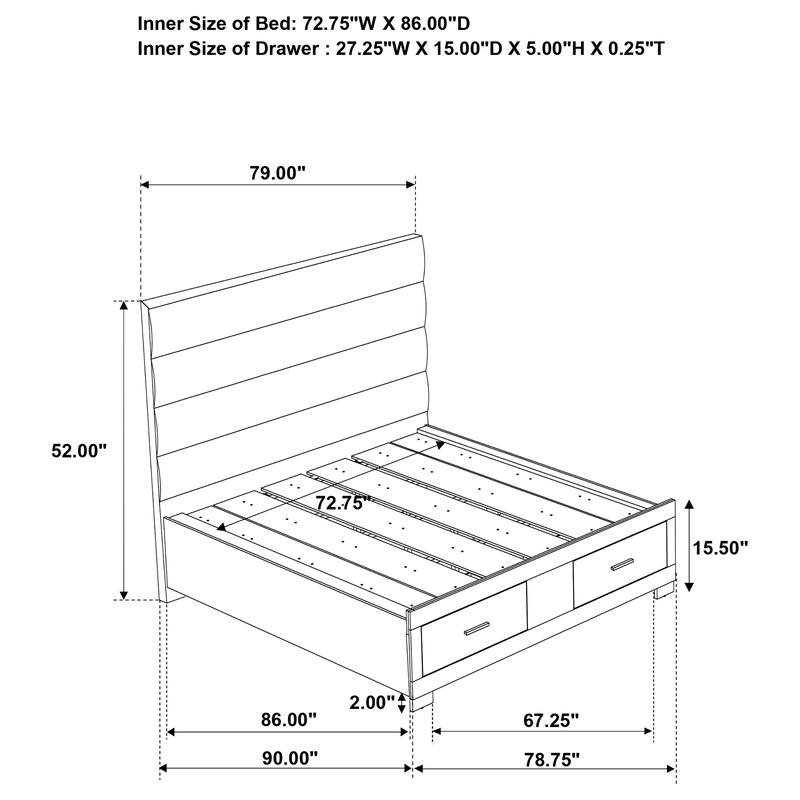 Felicity Platform Bedroom Set White