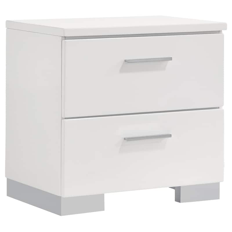 Felicity Glossy White Bedroom Set with LED Lighting