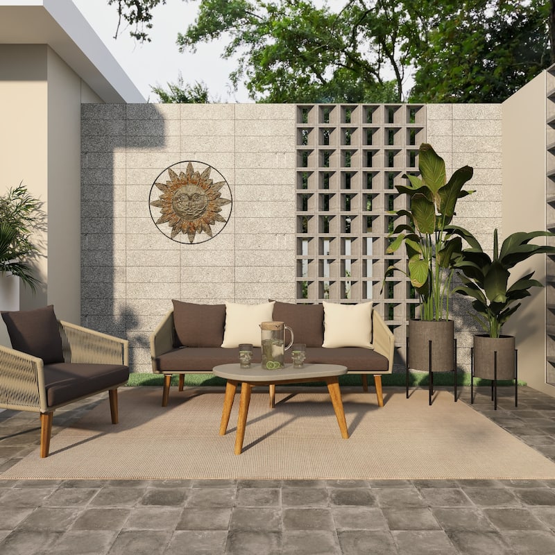 Light Grey or Dark Grey Iron Cylinder Modern Planter Set (Set of 2) - S/2 19", 23"H