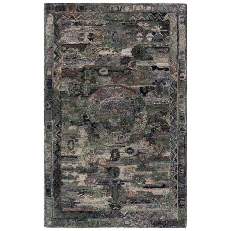 SAFAVIEH Handmade Anatolia Ramzia Traditional Rug - 6' x 9' - Grey/Green