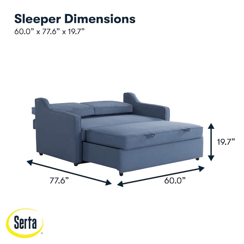 Serta Carey Convertible Sofa in Chenille Fabric