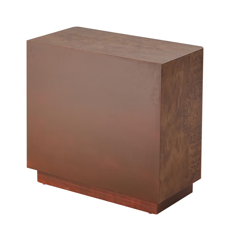 COZAYH Burl Finish Nightstand, Rustic Farmhouse Dresser, Vintage Accent Wood Storage Bedside Table, Fully Assembled