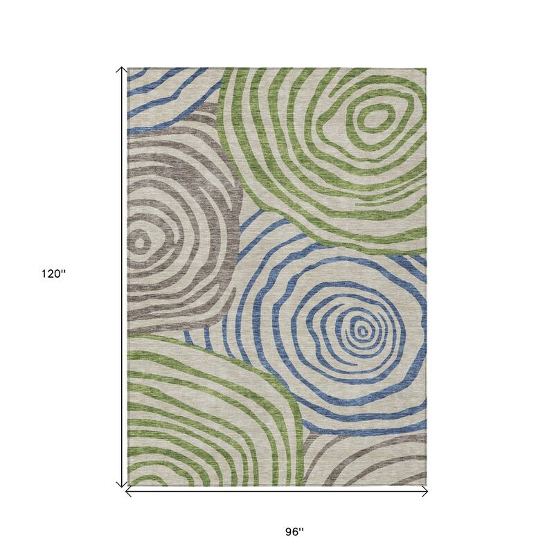 HomeRoots Abstract Transitional Rectangle Outdoor Rug