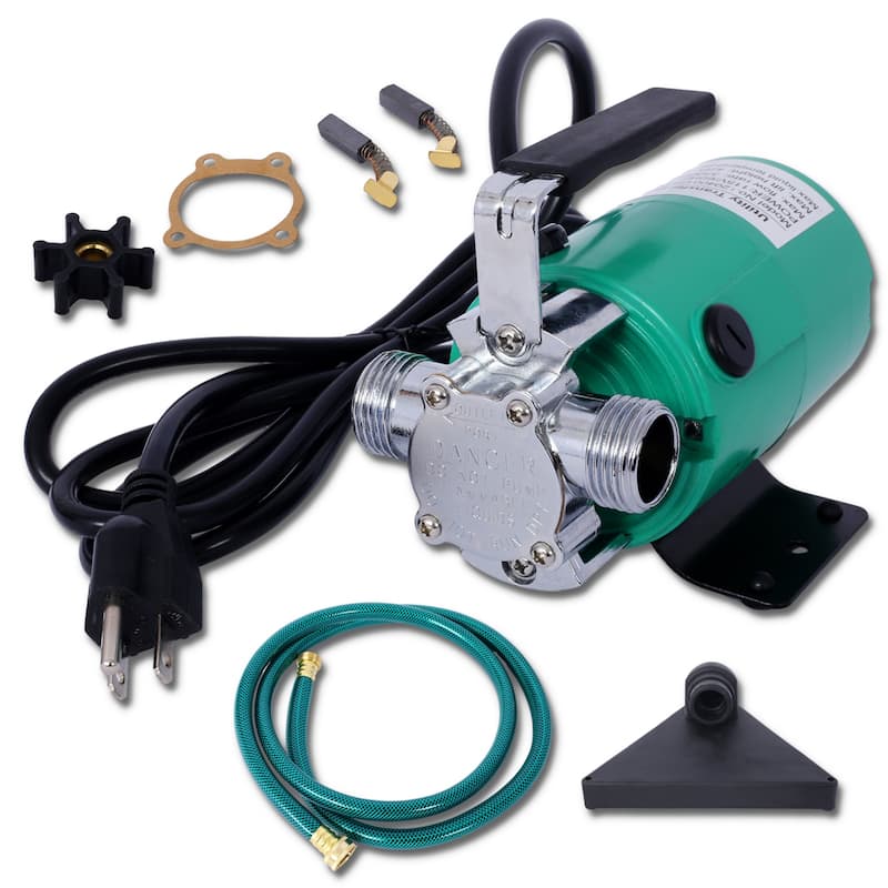 Portable Electric Utility Pump with 6' Water Hose Kit - Green