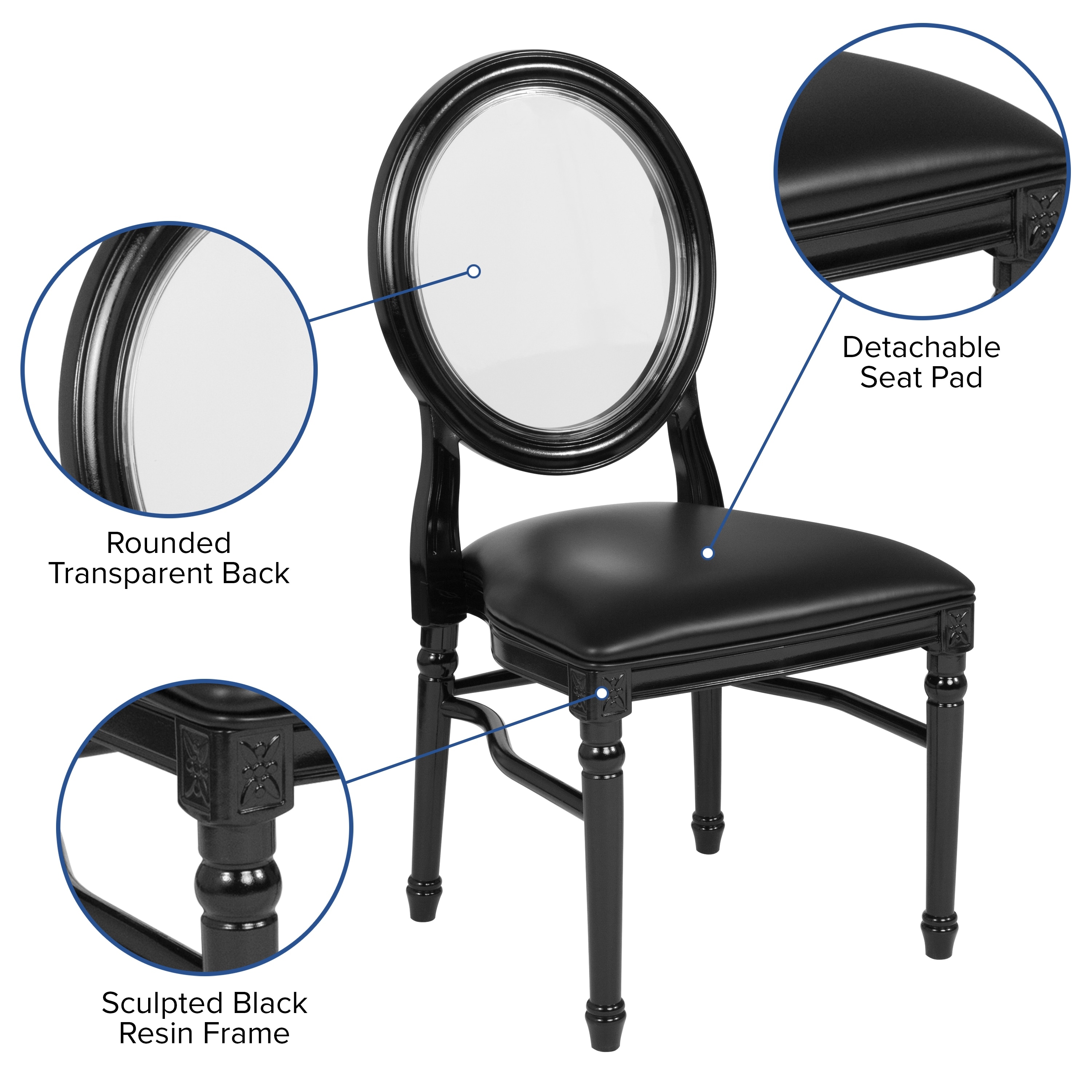 Flash Furniture Hercules Series 900 Lb. Capacity King Louis Dining Side  Chair : Target