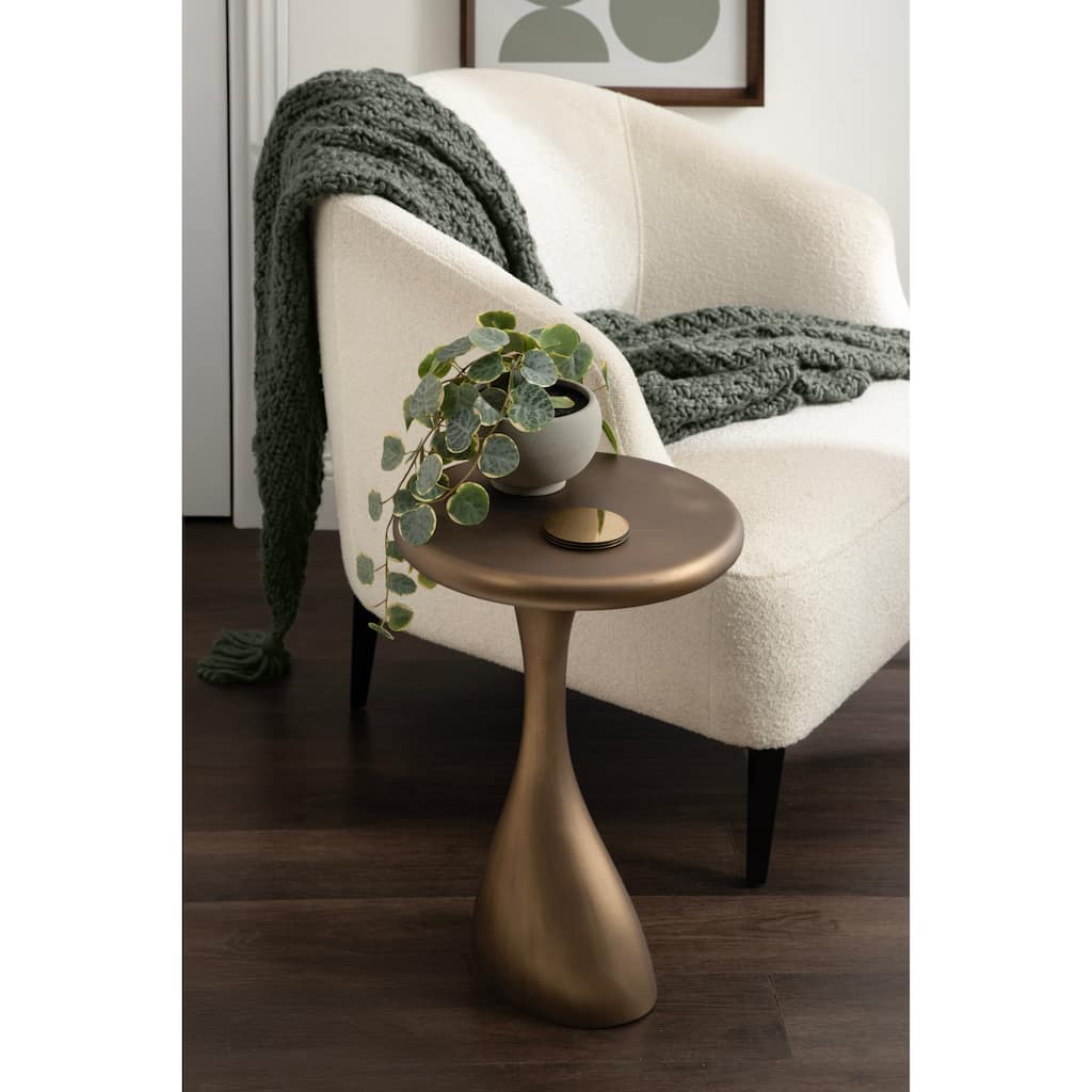 Kate and Laurel Auclair Sculptural Round Metal Side Table - 14x14x22