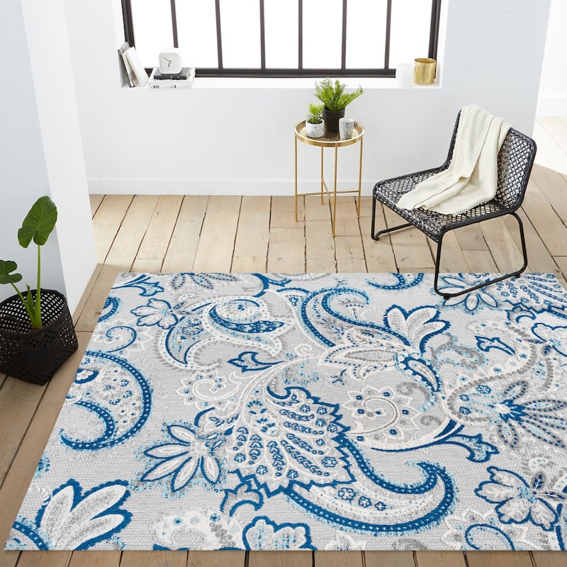JONATHAN Y Lucena Paisley High-Low Indoor/Outdoor Area Rug