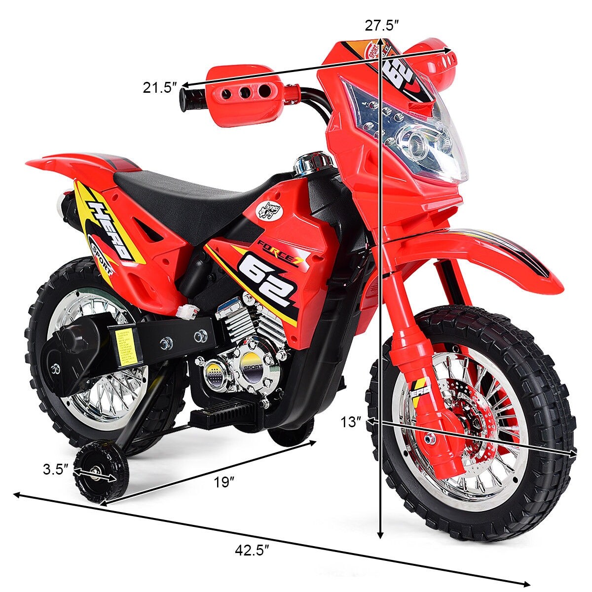 Costway Kids Ride On Motorcycle with Training Wheel 6V Battery Powered Electric Toy Bed Bath Beyond 25455828