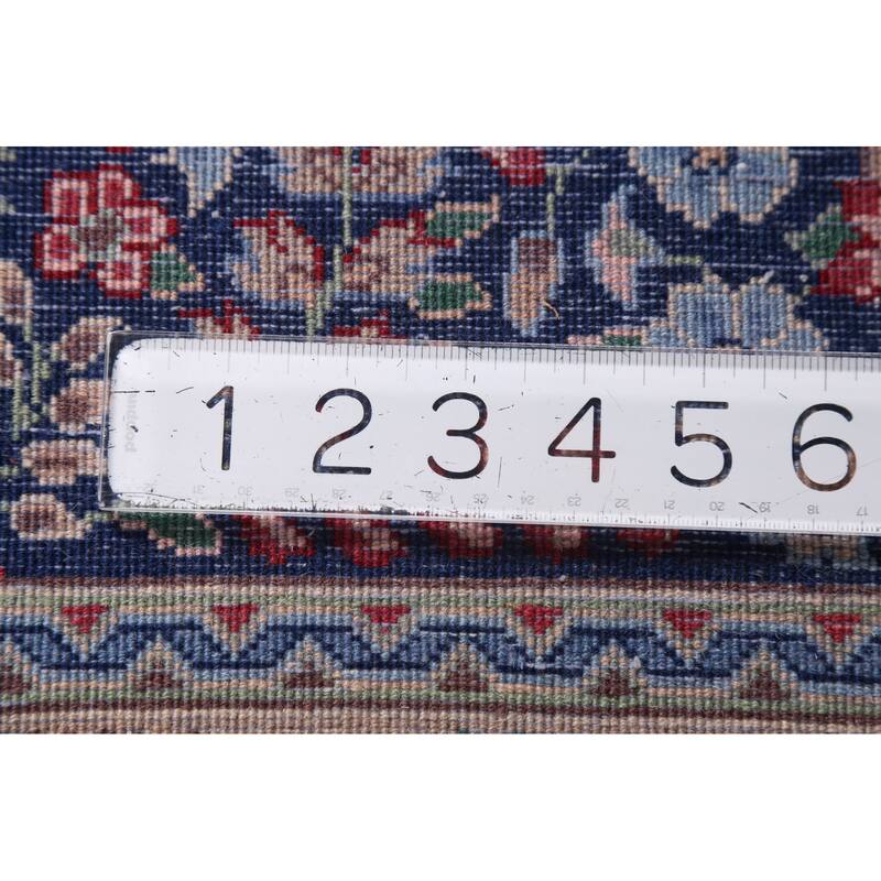 Vegetable Dye Blue Kerman Chinese Area Rug Hand-Knotted Wool Carpet - 7'0"x 10'0"