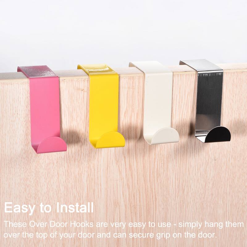 Over the Door Hooks, 4pcs - Stainless Steel S-Shaped Double Hooks