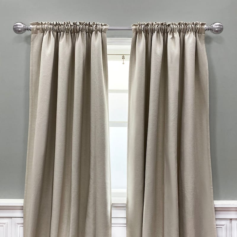 Lumi 1" Single Curtain Rod Brushed Nickel/Black/Oil Bronze-Ball finial