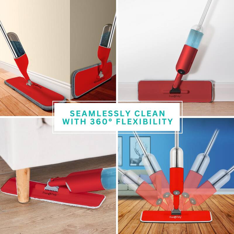True & Tidy SPRAY-250 Spray Mop, Red