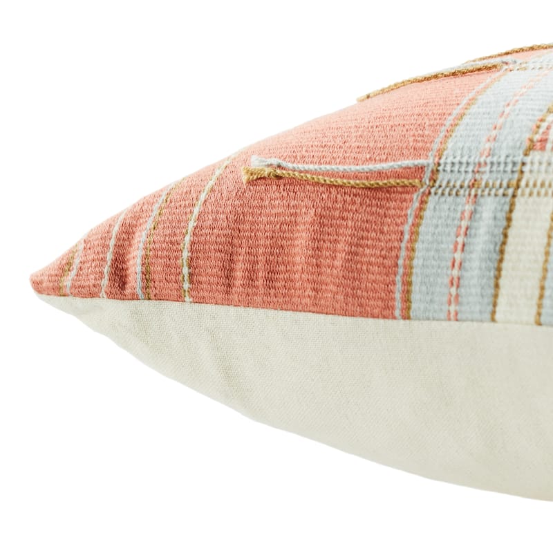 Malazar Tribal Coral/ Blue Pillow
