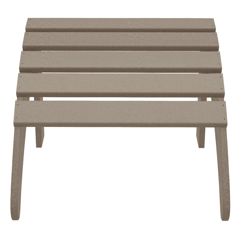 Polytrends Laguna Hdpe All Weather Outdoor Patio Foldable Ottoman - Weathered Wood