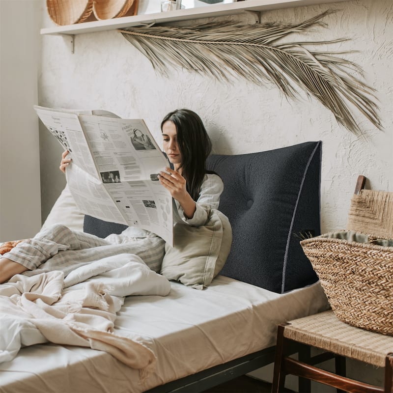 WOWMAX Bed Rest Wedge Bolster Daybed Dorm Bunk Bumper Reading Pillow