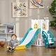 preview thumbnail 9 of 9, 5 in 1 Toddler Slide, Indoor Kids Slide Playset for 1-3 Years Olds with Basketball Hoop, Climber, Telescope & Storage Basket