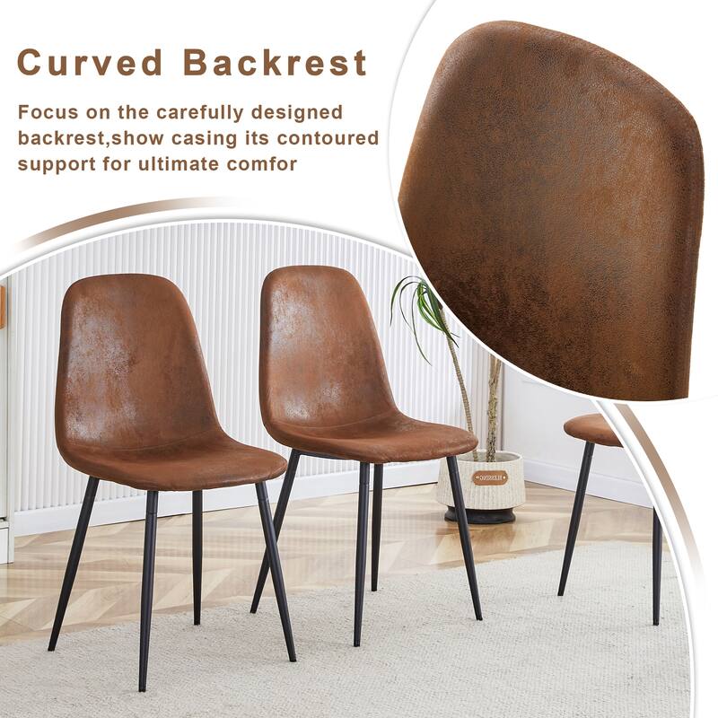 42" Round Dining Table Set for 4, 5-Piece Modern Dining Room Table with 4 Linen Chairs, Small Space Circle Dining Furniture