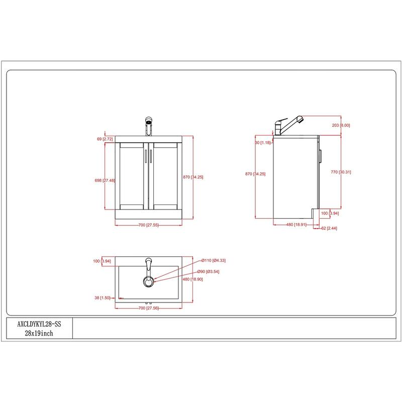 WYNDENHALL Lindor Transitional Laundry Cabinet with Faucet and Sink