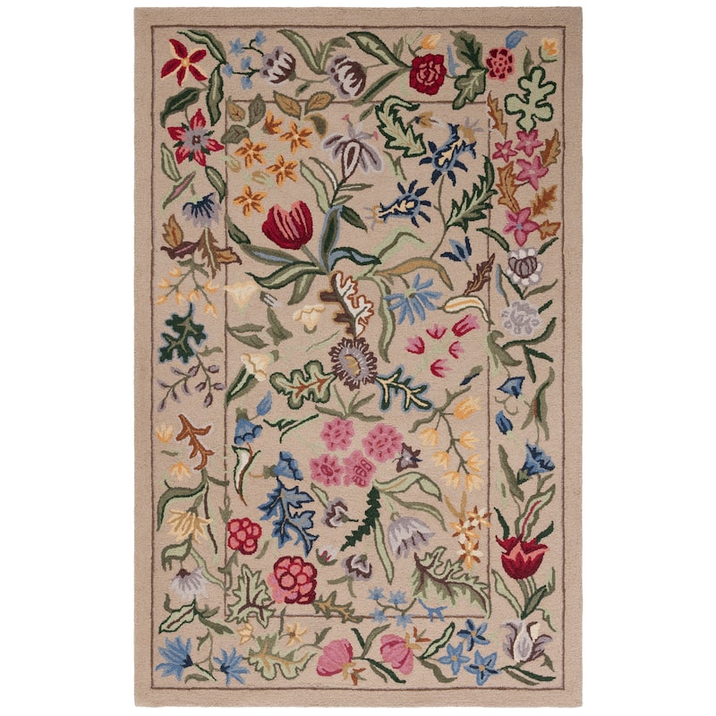 SAFAVIEH Handmade Chelsea Todora Oriental Wool Rug - 6' x 9' - Beige/Pink