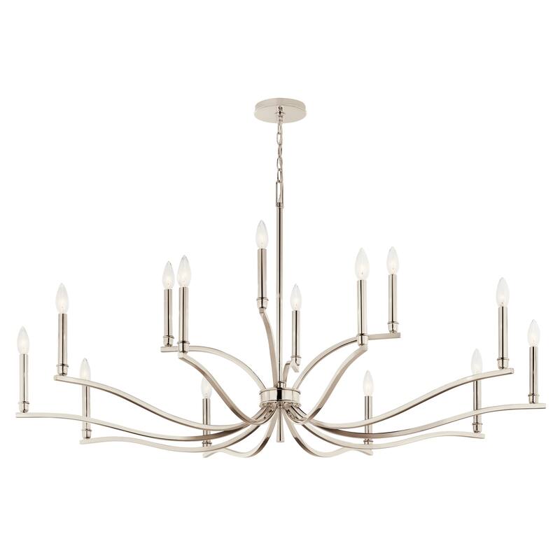 Kichler Lighting Malene Candle Chandelier - 52.75 - Polished Nickel