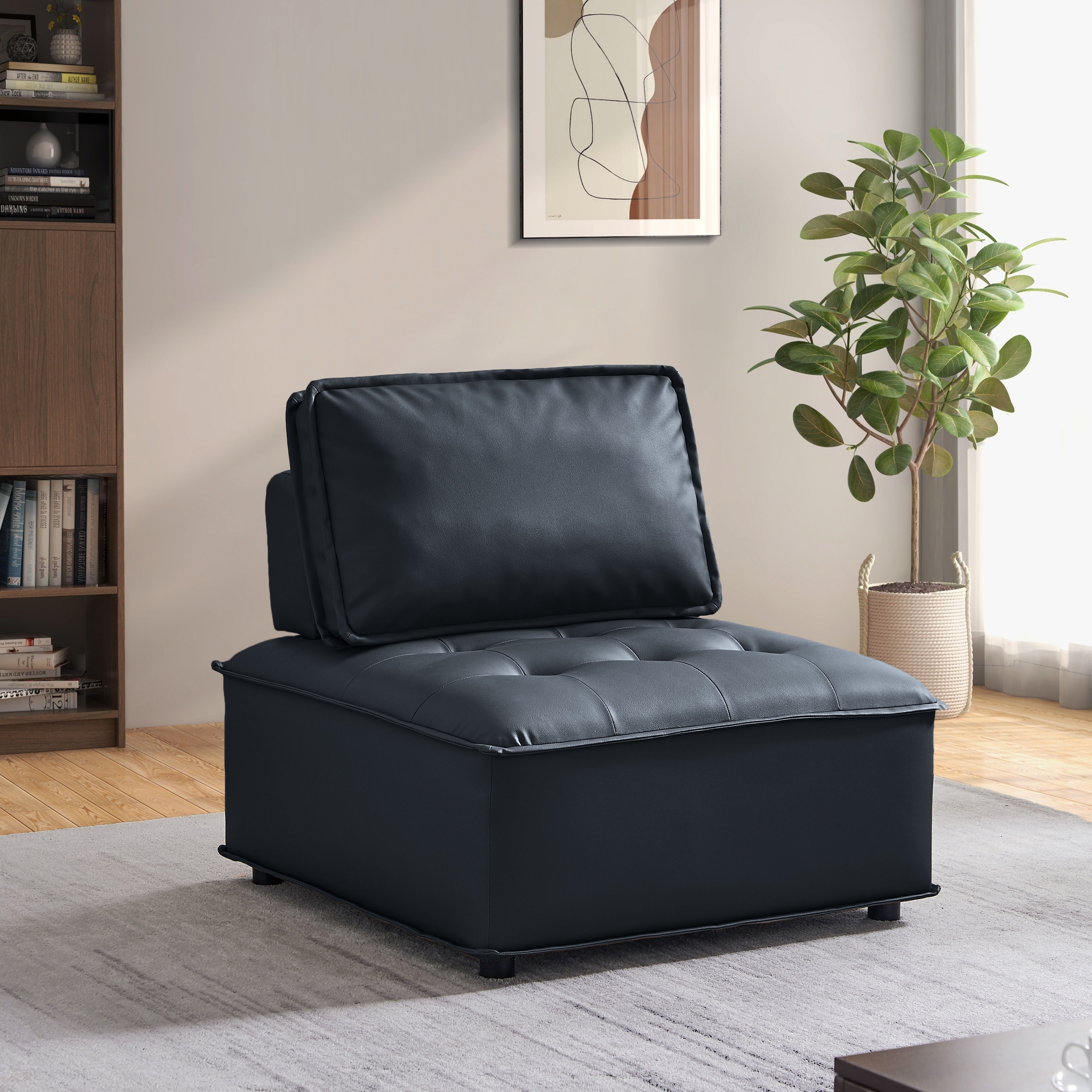 goedkeuren Wijzerplaat energie Mid Century Modern Luxury Single Sofa Chair Leather Lounge Chairs -  Overstock - 36948257