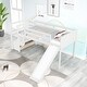 preview thumbnail 3 of 7, White Twin Solid Wood Low Loft Bed with Stairs & Slide
