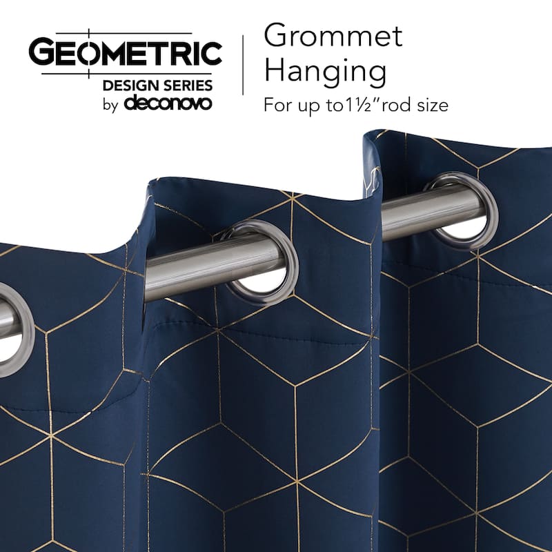 Deconovo Gold Diamond Curtains Panel Pair(2 Panel)