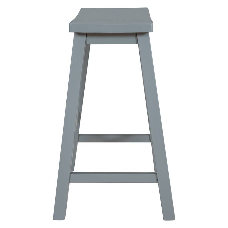 Farmhouse Rustic 2-piece Counter Height Wood Kitchen Dining Stools for Small Places