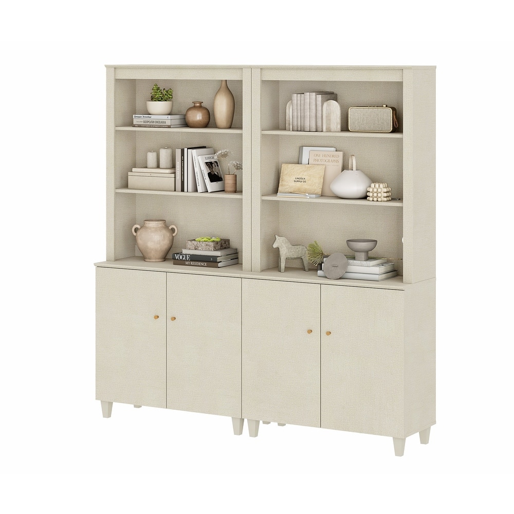 Modern 71" Tall Bookcase with Shelves & Storage Cabinet for Home Office