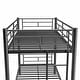 preview thumbnail 16 of 14, Black Twin over Twin Metal Bunk Bed with Ladder and High Guardrail