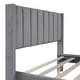 preview thumbnail 48 of 50, Gray Full Velvet Upholstered Bed with Large Storage Drawer - Luxurious Design