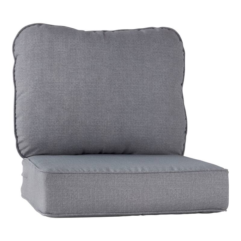 Outdoor 2-Piece Reversible Deep Seat Cushion Set (Cushions Only) - Heather Gray