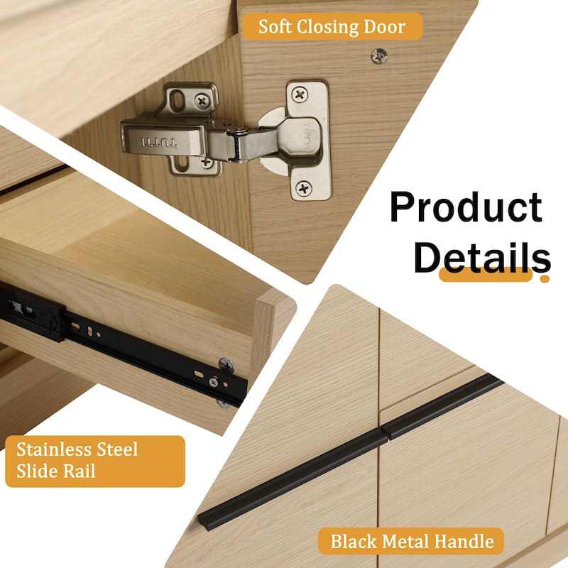 Malwee 24"/30"/36"/48"/60" Bathroom Vanity Without Sink, FreeStanding Vanity Cabinet with Soft Close Door and Drawer