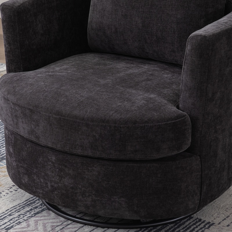 Modern Upholstered Swivel Barrel Chair for Living Room