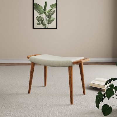 Manhattan Comfort Antique Walnut Ottoman