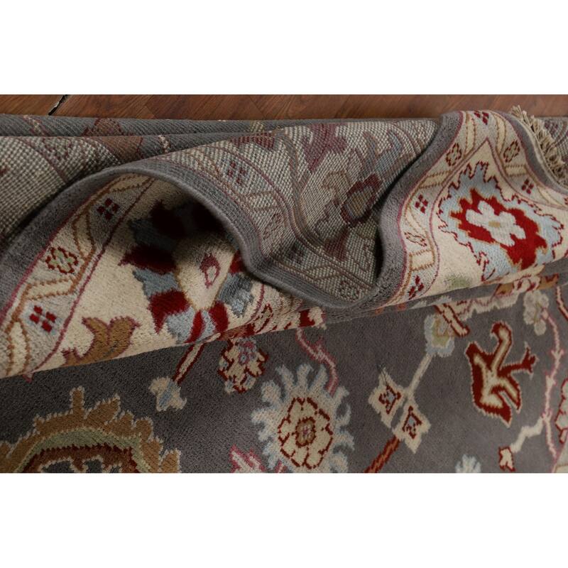 Gray Oushak Oriental Area Rug Handmade Wool Carpet - 8'0"x 9'9"