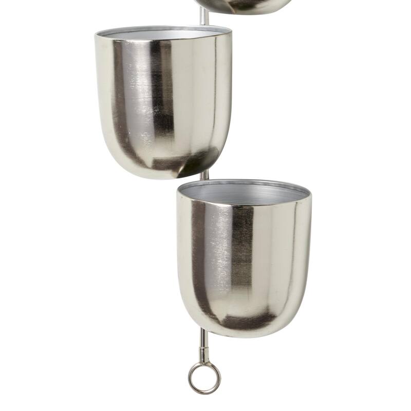 Metal Indoor Outdoor Layered Indoor Outdoor Wall Planter - Gold, Silver, Black, White - Roche River Decor