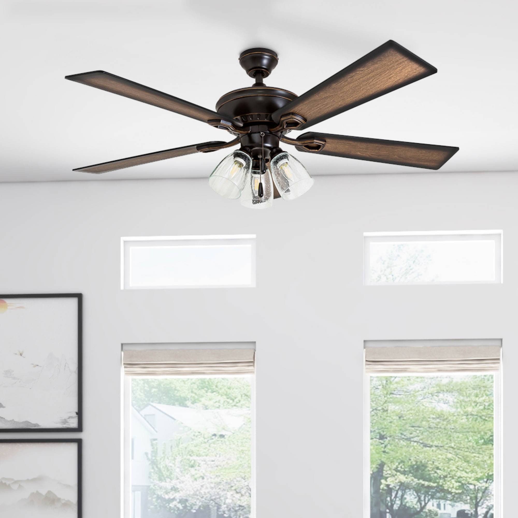 The Gray Barn Hanley Hill Rustic 3 Light Ceiling Fan in Oil Rubbed Bronze 18220414