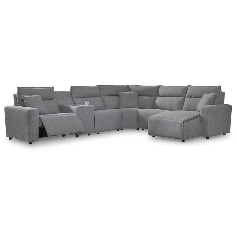 Signature Design by Ashley Modmax Ii Gray 6-Piece Power Reclining Sectional - 143" W x 125" D x 41" H