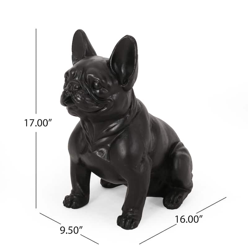 Delamore Outdoor French Bulldog Garden Statue by Christopher Knight Home