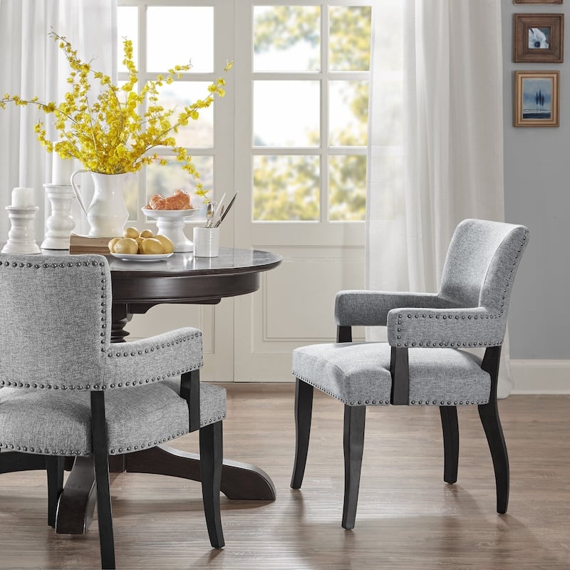 Madison Park Dawson Arm Dining Chair - Single - Grey - Short