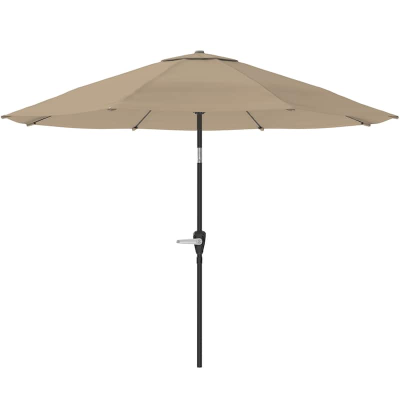 Patio Umbrella with Auto Tilt - 10FT Easy Crank Outdoor Umbrella with Vented Canopy by Pure Garden (Sand) - Sand