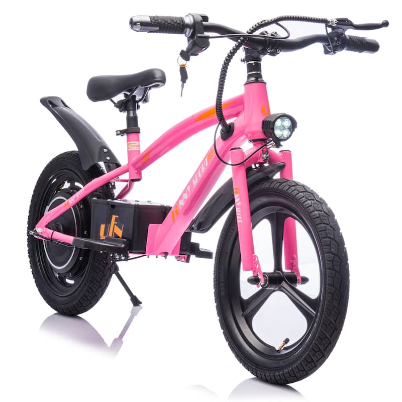 24V Kids Ride On Electric Dirt Bike,300W Super Power Motor,16in Wheels,Adjustable Seat Height,Hand-Operated Brakes